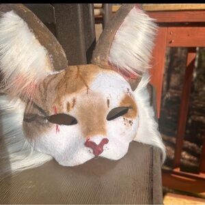 Fluffy therian cat mask